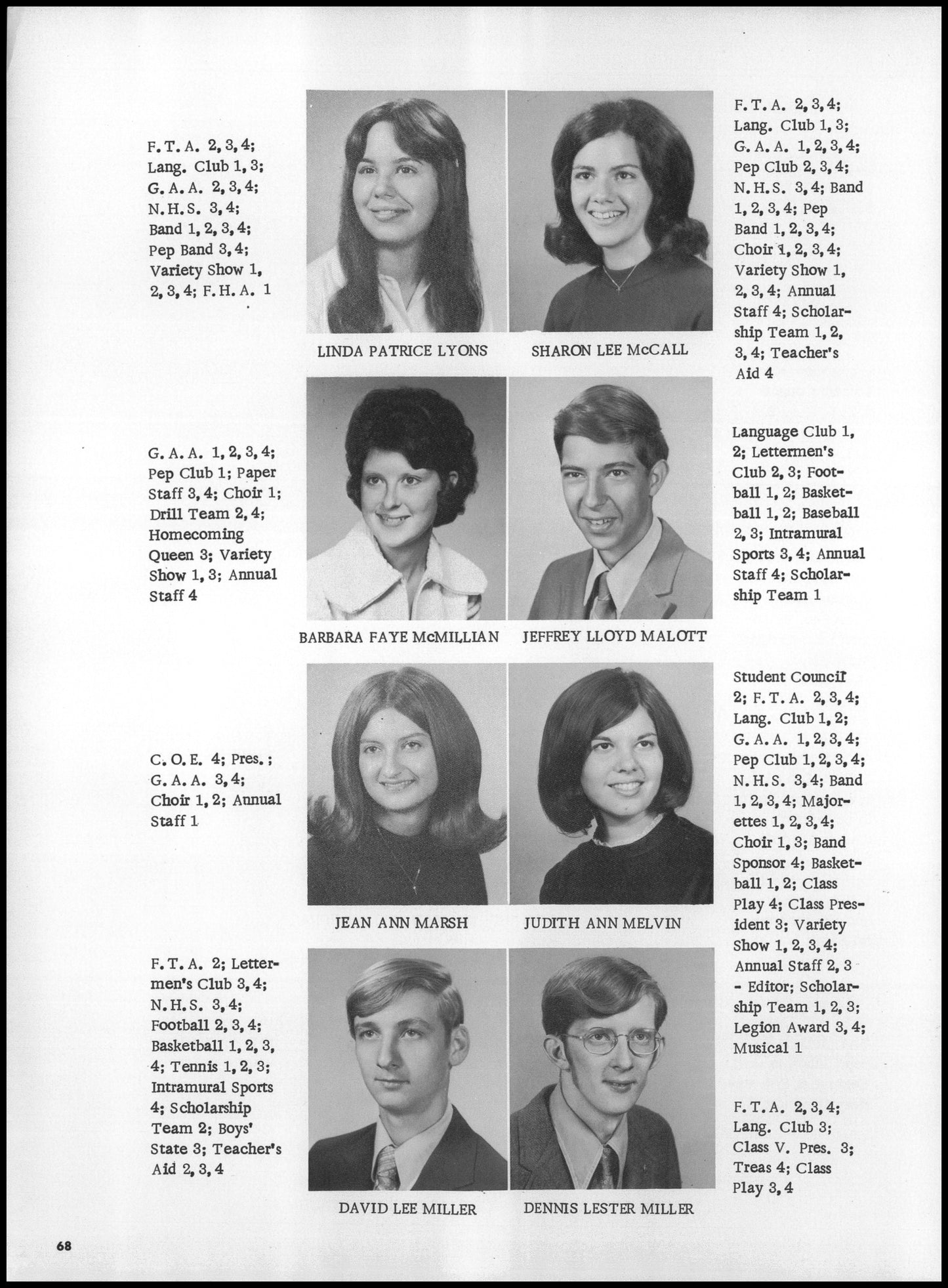 1972. Blanchester High School Yearbook.