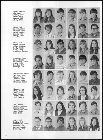 1972. Blanchester High School Yearbook.