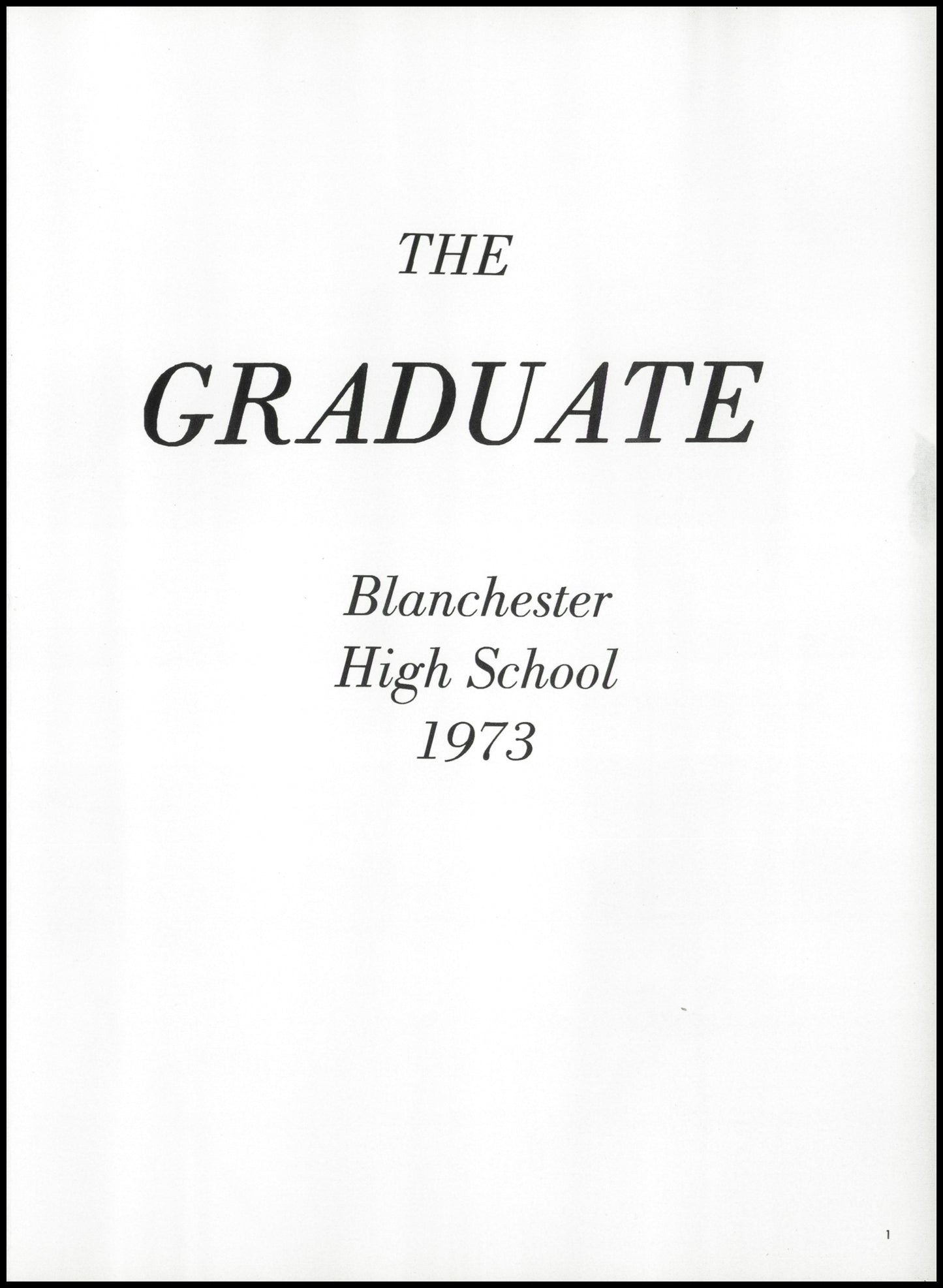 1973. Blanchester High School Yearbook.