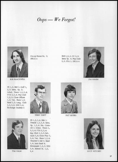 1973. Blanchester High School Yearbook.