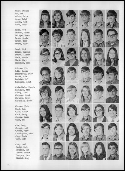 1973. Blanchester High School Yearbook.