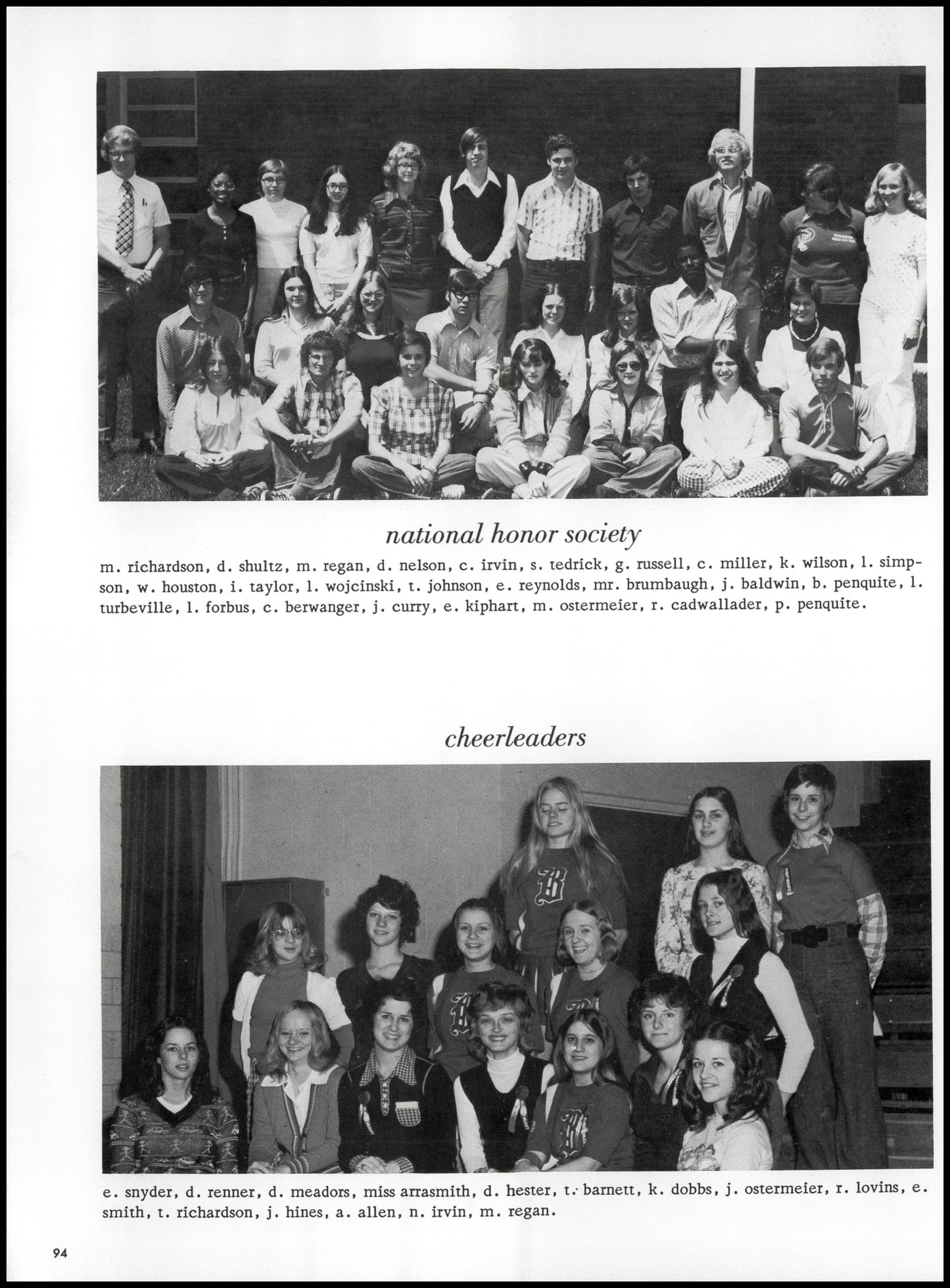 1974. Blanchester High School Yearbook.