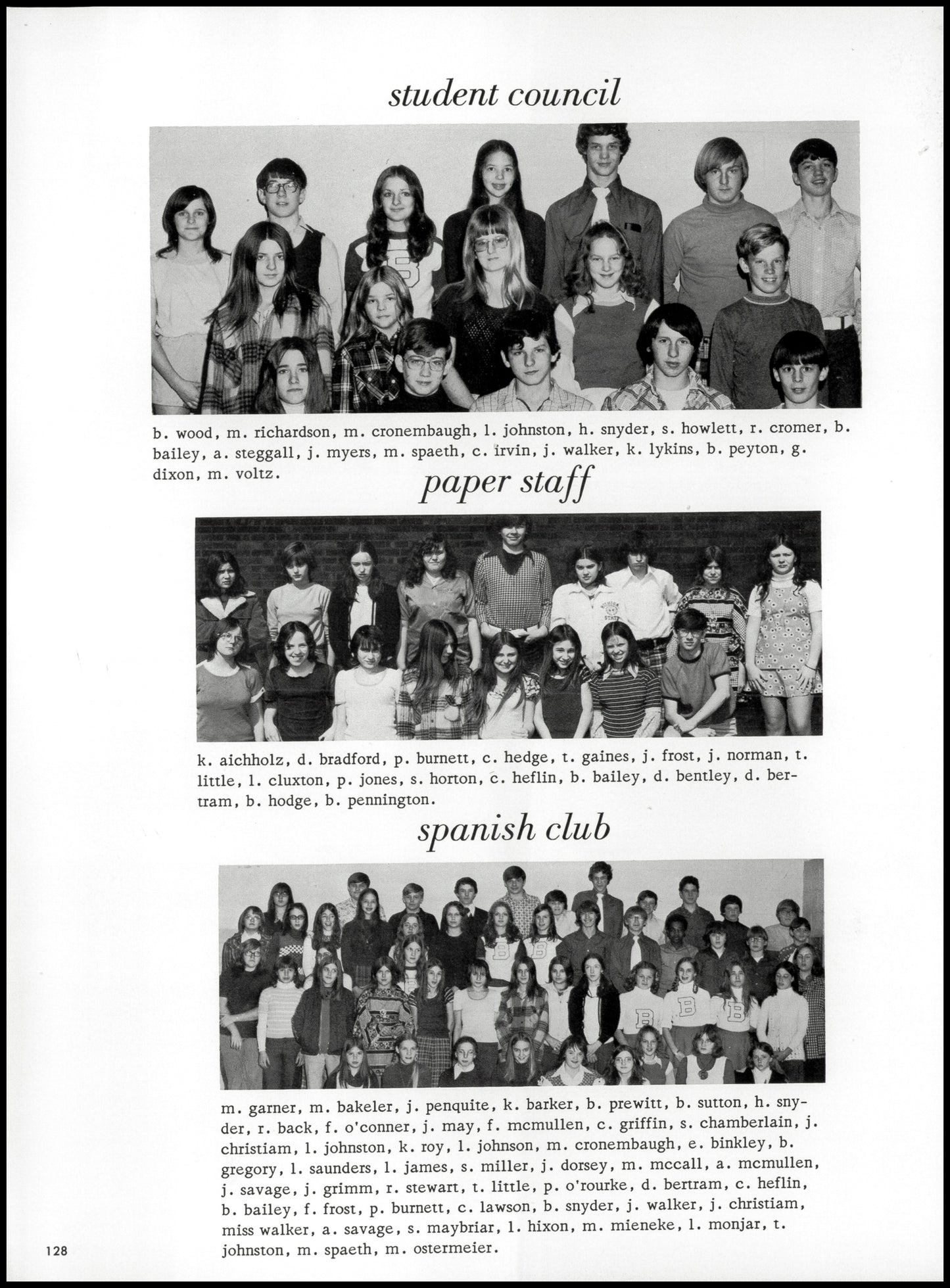 1974. Blanchester High School Yearbook.