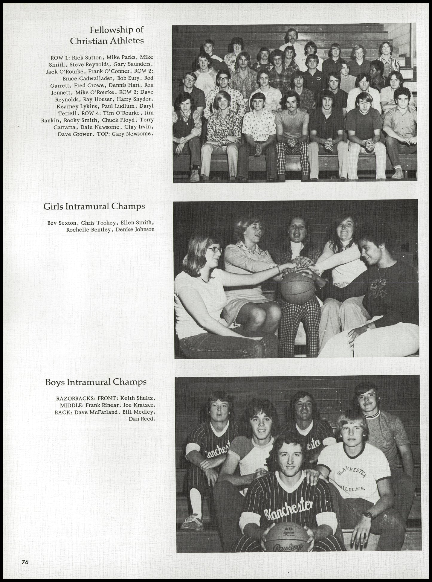 1976. Blanchester High School Yearbook.