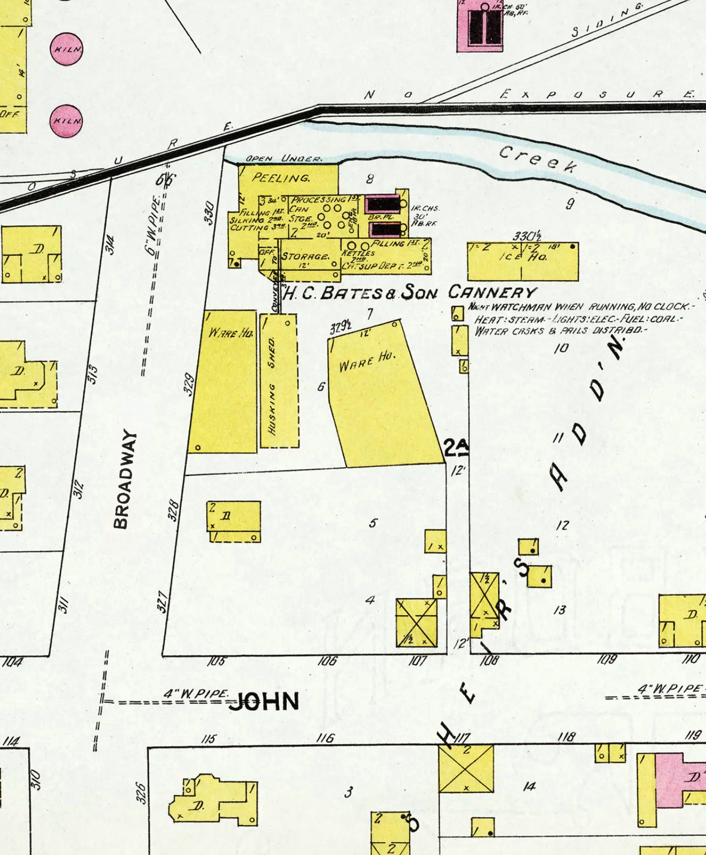 Bates Canning Company Factory map. Blanchester.