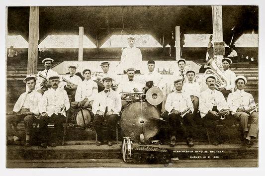 1908. Blanchester Band at the Clinton County Fair.