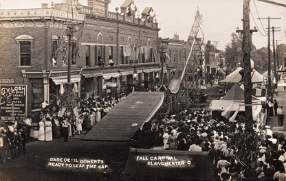 Circa 1910s. Blanchester Fall Festival. Daredevil Doherty.