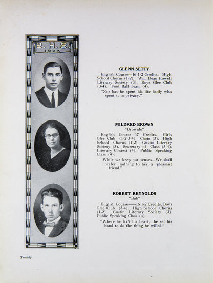 1923. Blanchester High School Yearbook.