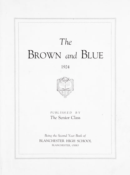 1924. Blanchester High School Yearbook.