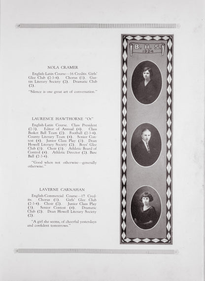 1924. Blanchester High School Yearbook.