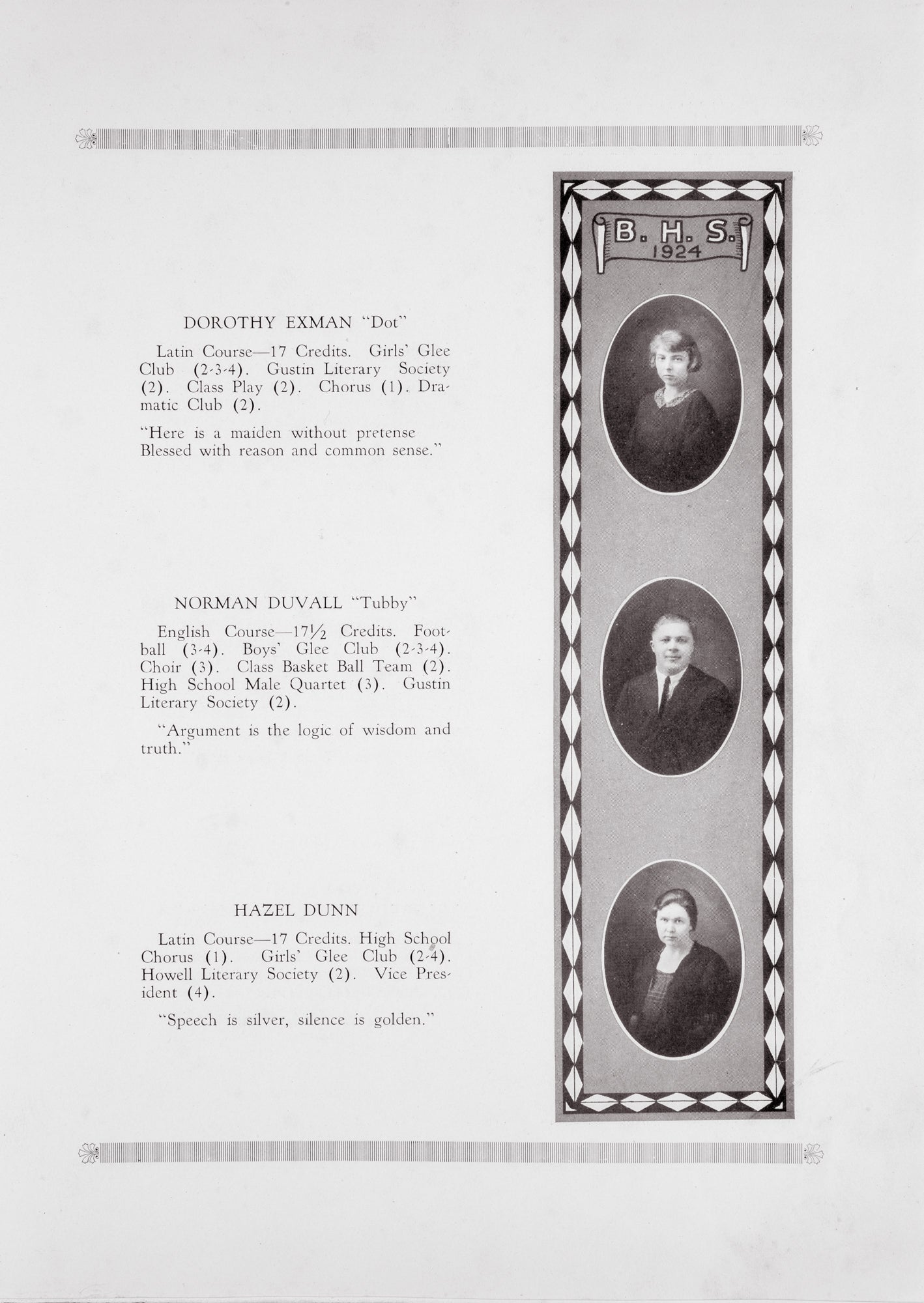 1924. Blanchester High School Yearbook.