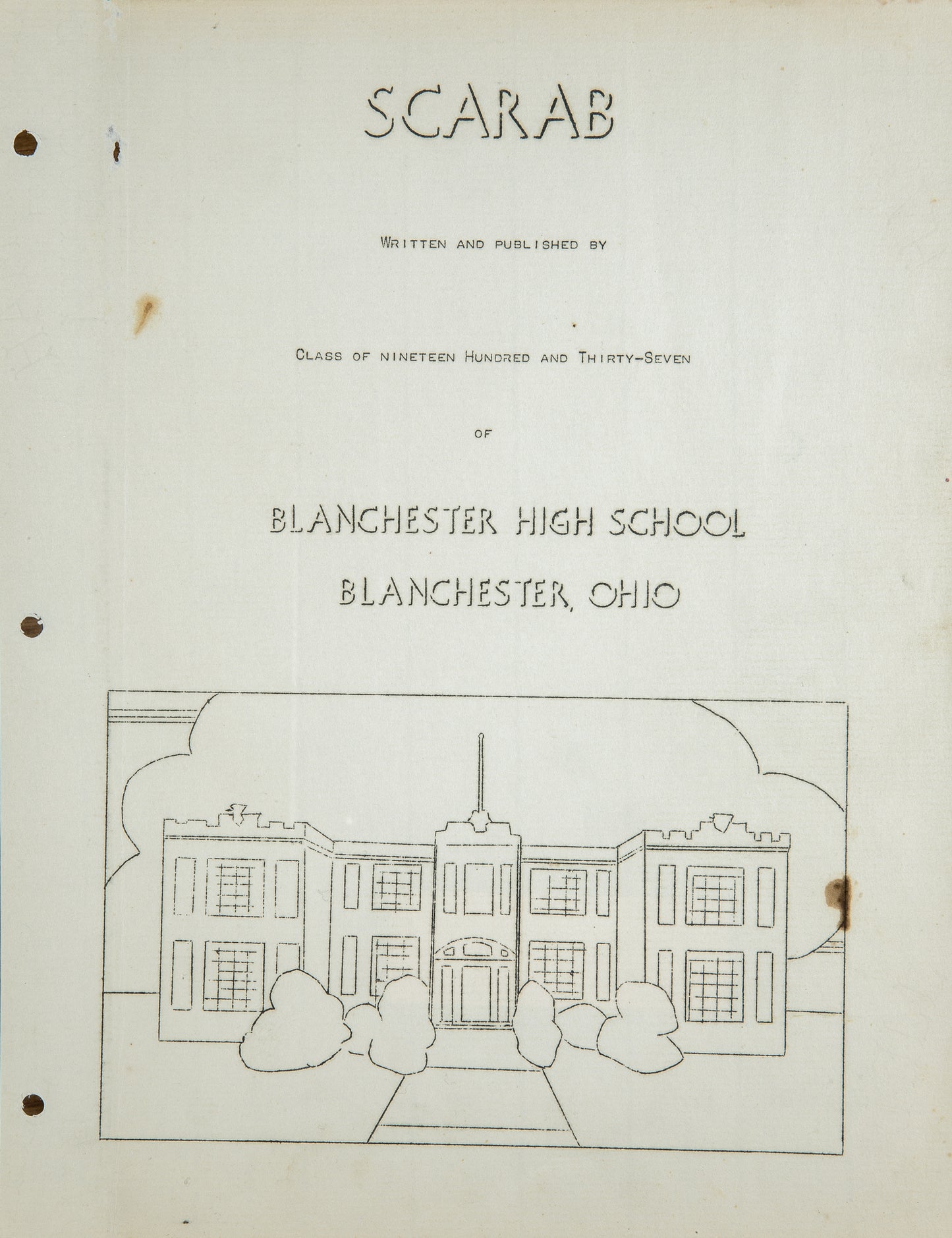 1937. Blanchester High School Yearbook.