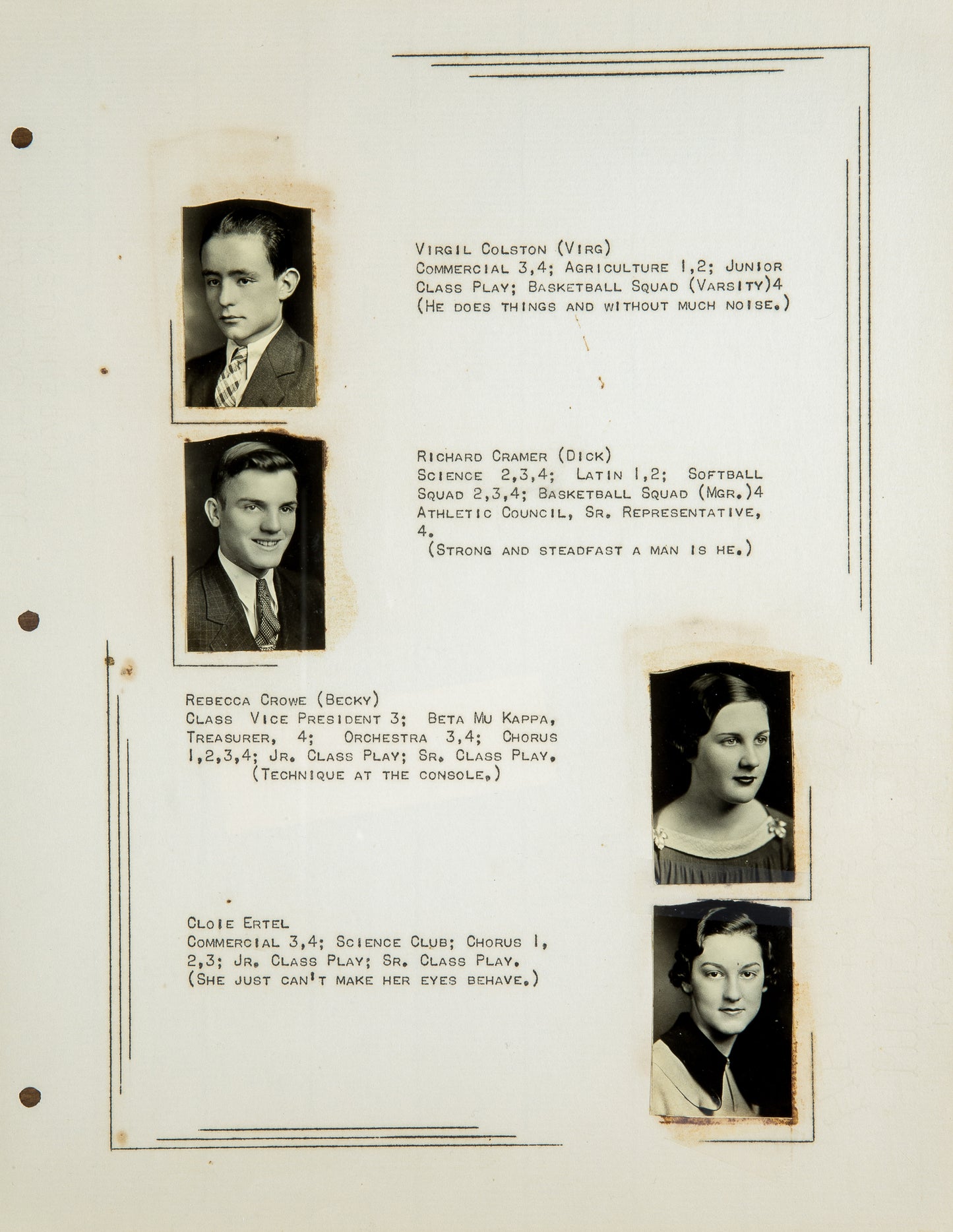 1937. Blanchester High School Yearbook.