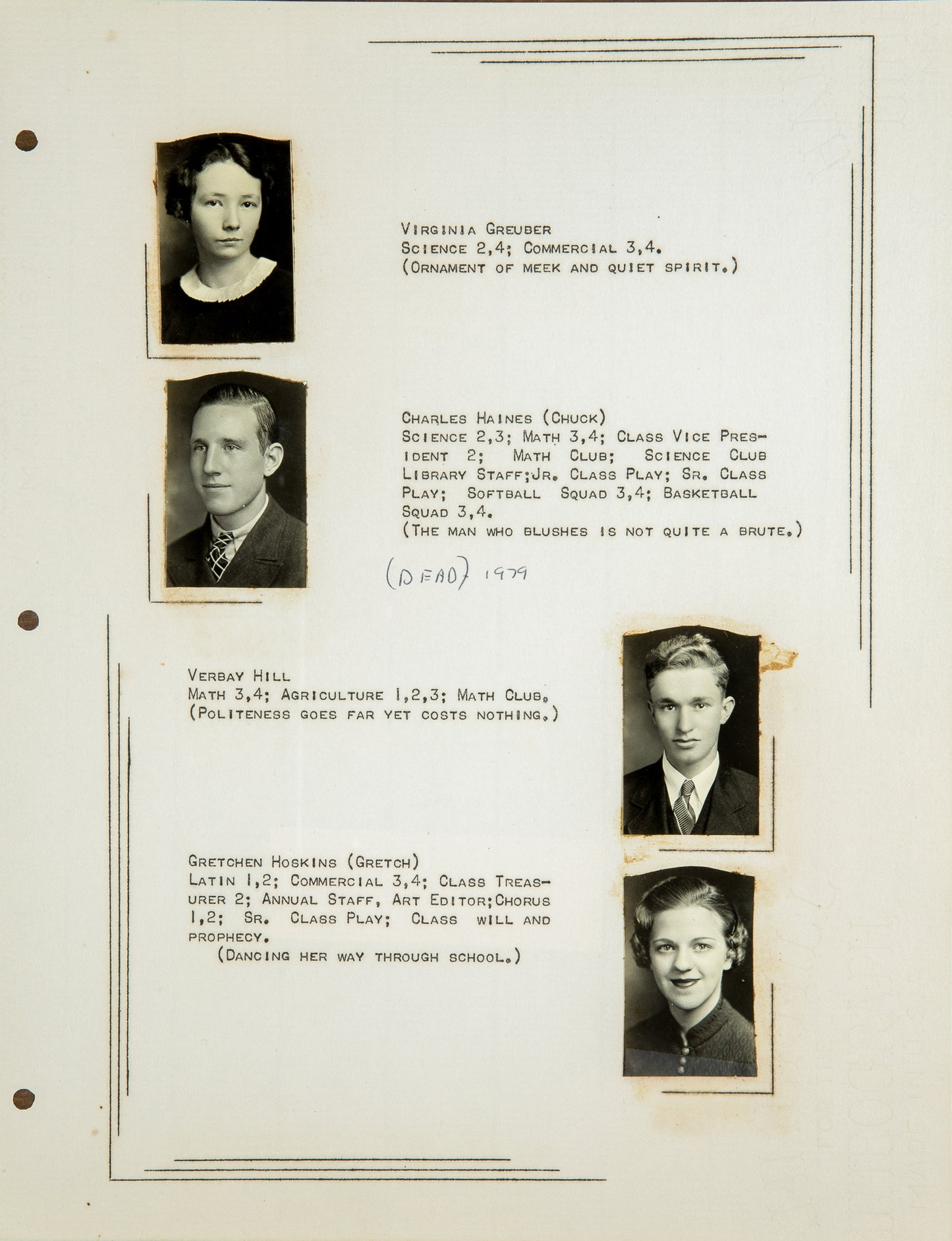 1937. Blanchester High School Yearbook.