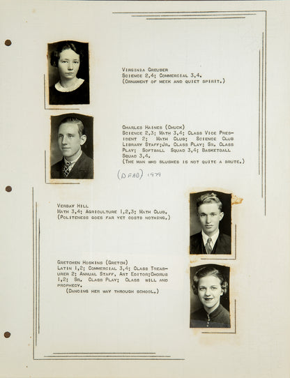 1937. Blanchester High School Yearbook.