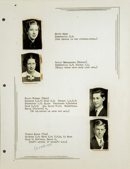 1937. Blanchester High School Yearbook.