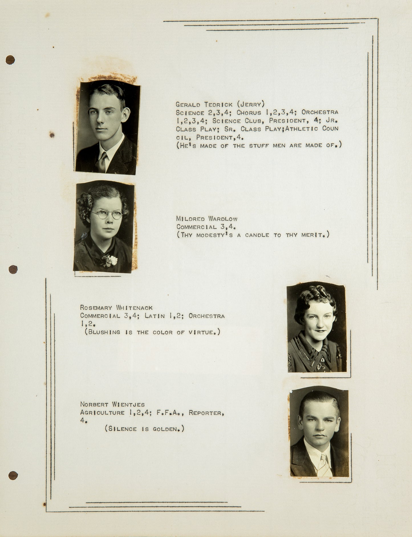 1937. Blanchester High School Yearbook.