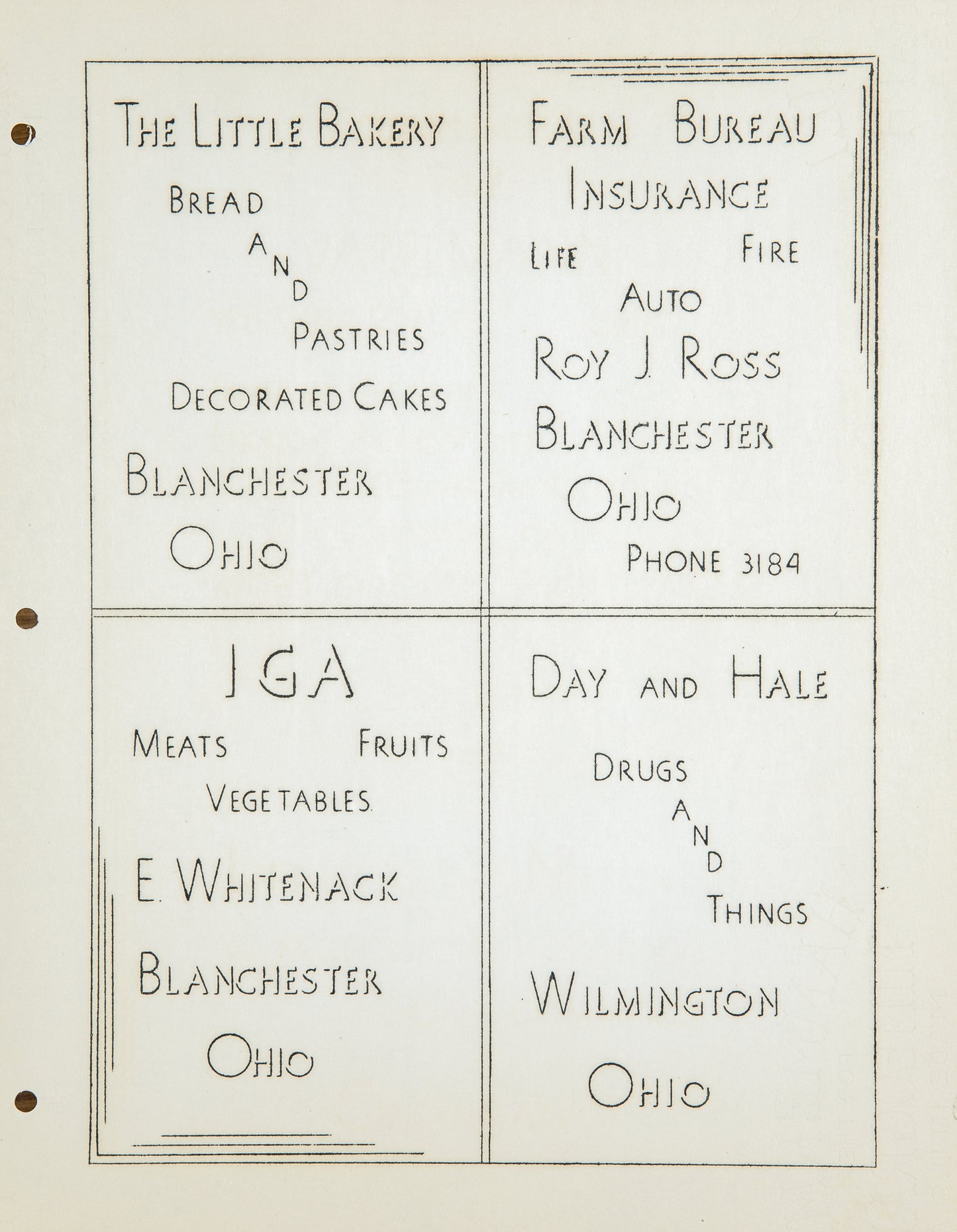 1937. Blanchester High School Yearbook.