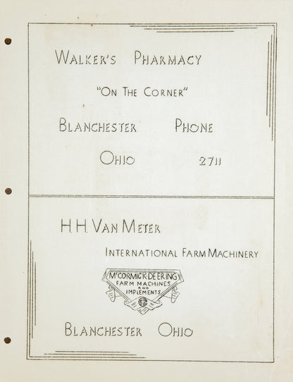 1937. Blanchester High School Yearbook.