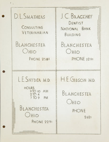 1937. Blanchester High School Yearbook.