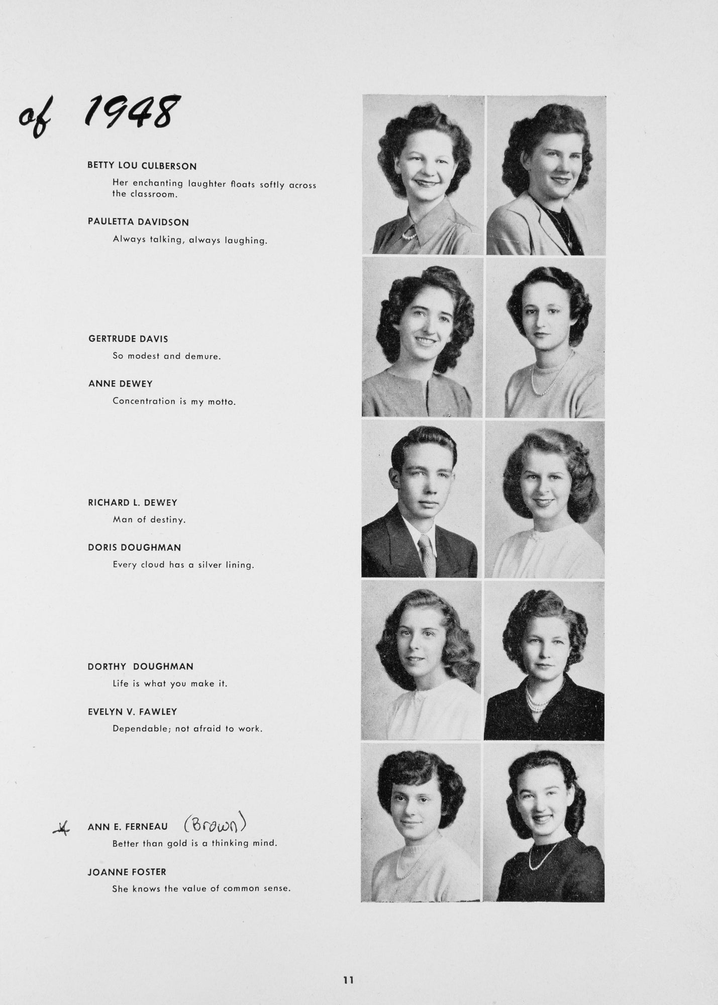 1948. Blanchester High School Yearbook