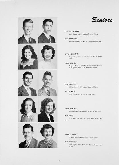 1948. Blanchester High School Yearbook