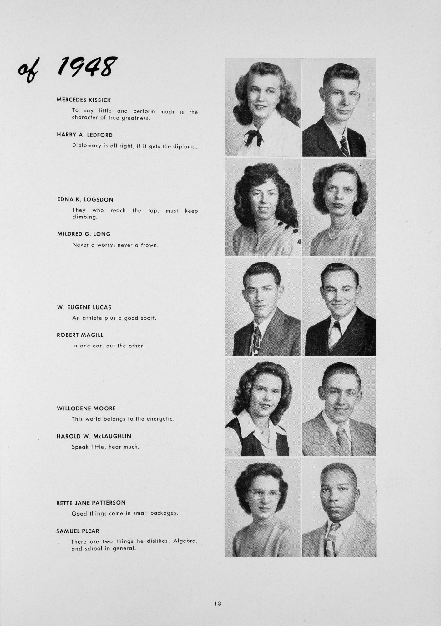 1948. Blanchester High School Yearbook