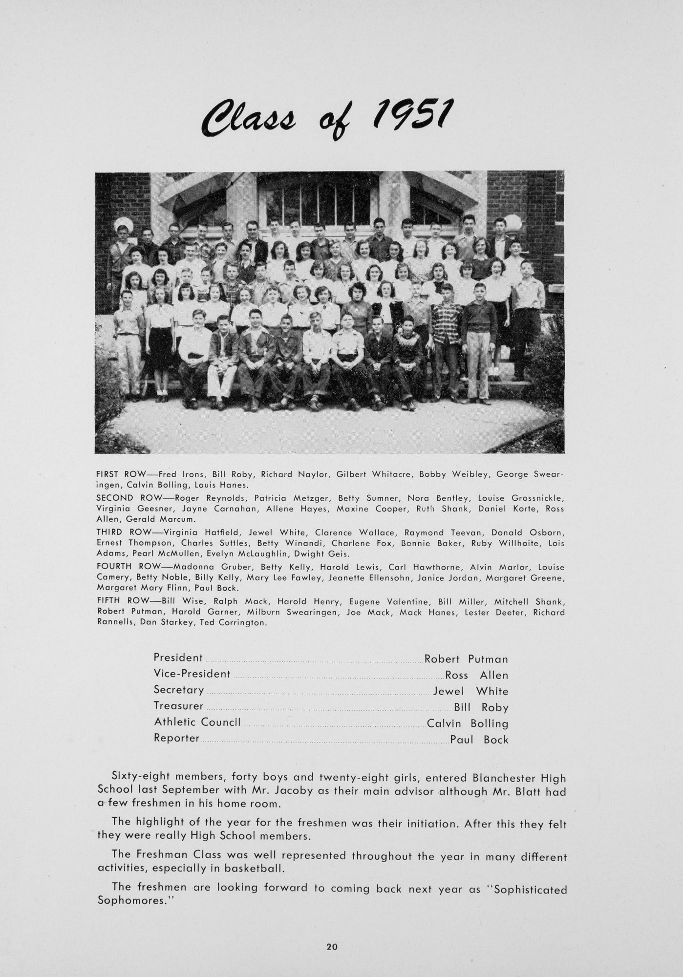 1948. Blanchester High School Yearbook