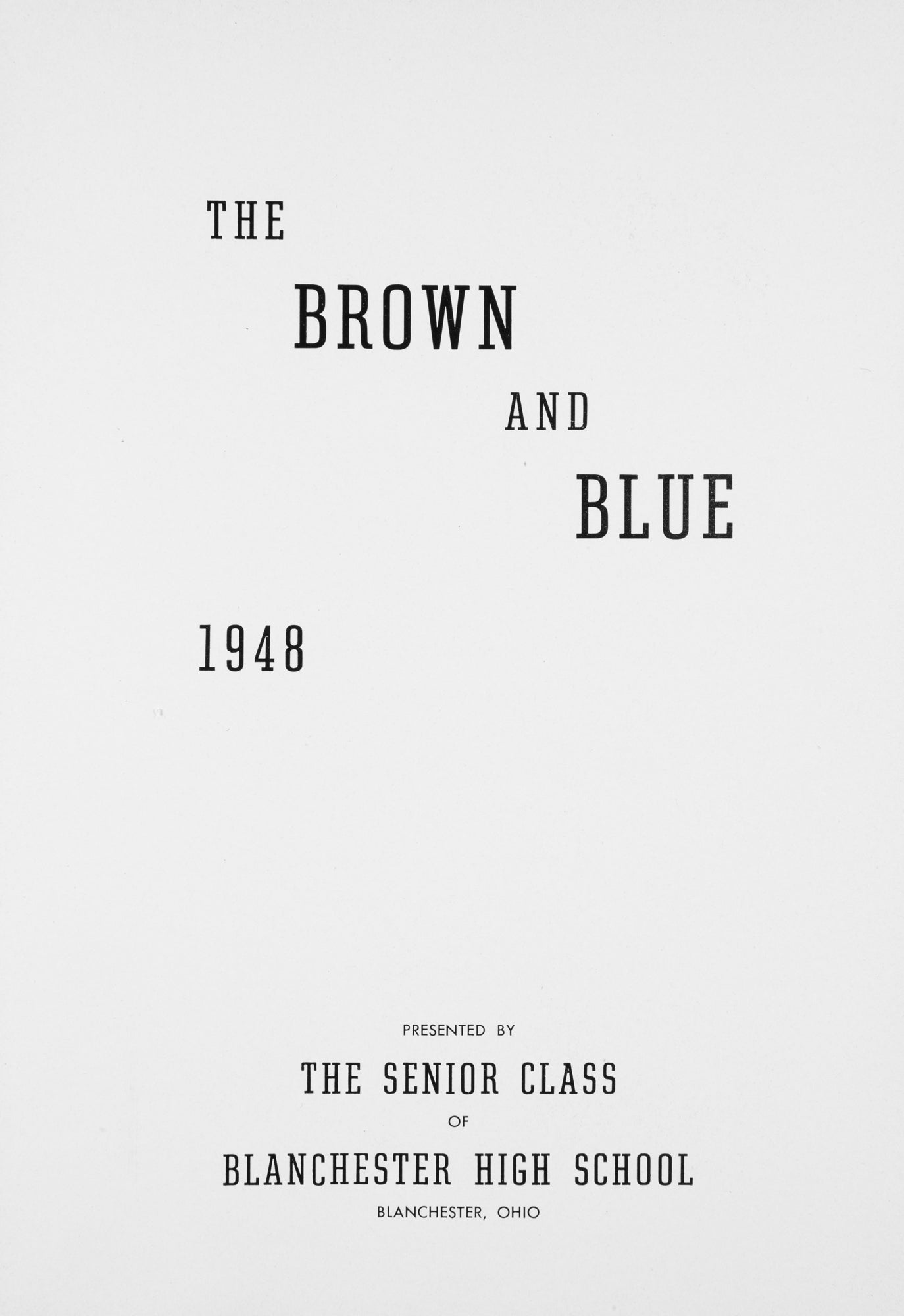 1948. Blanchester High School Yearbook