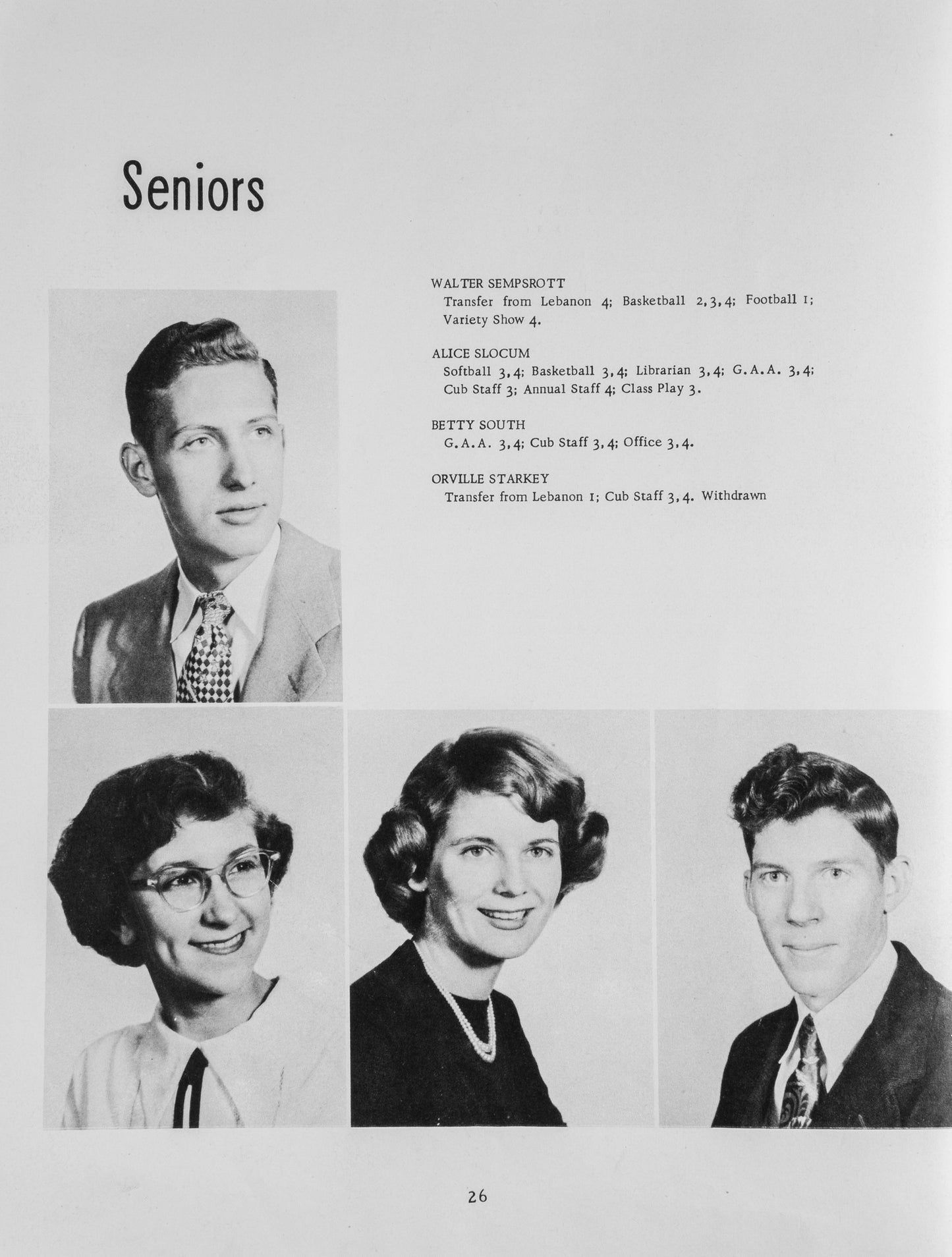 1952. Blanchester High School Yearbook