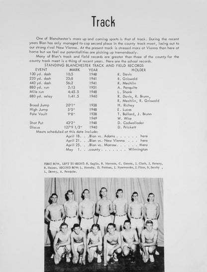 1952. Blanchester High School Yearbook