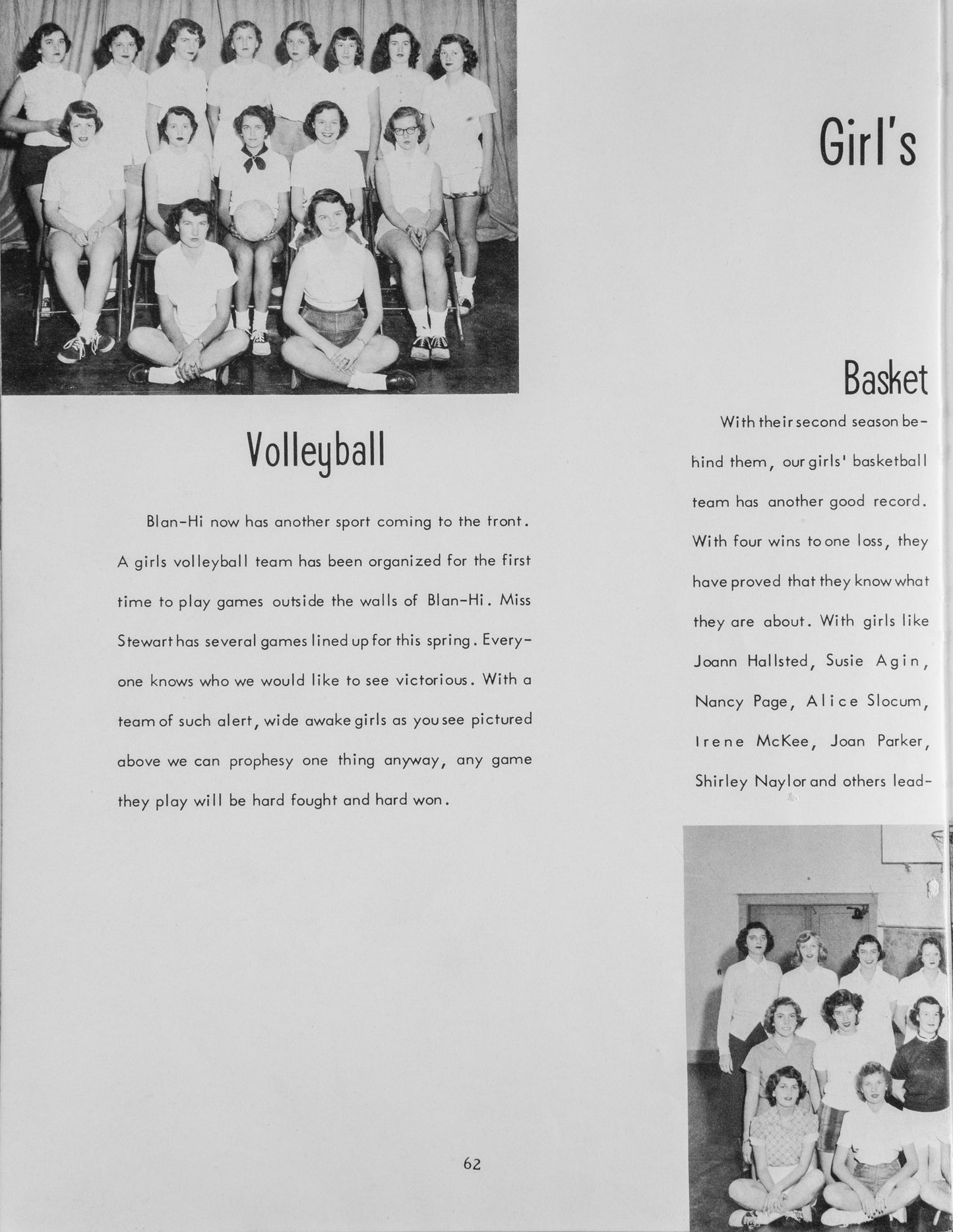 1952. Blanchester High School Yearbook