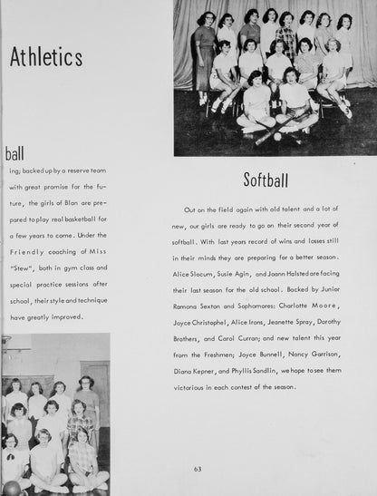 1952. Blanchester High School Yearbook