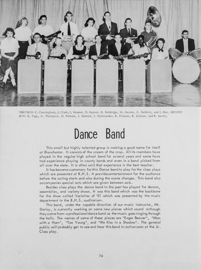 1952. Blanchester High School Yearbook