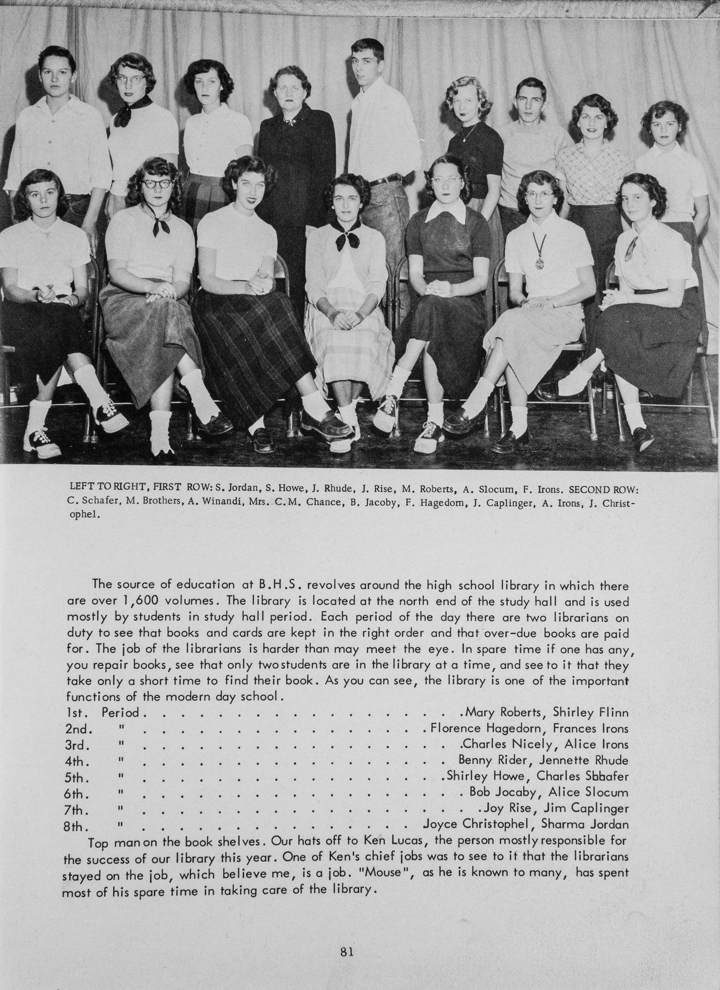 1952. Blanchester High School Yearbook