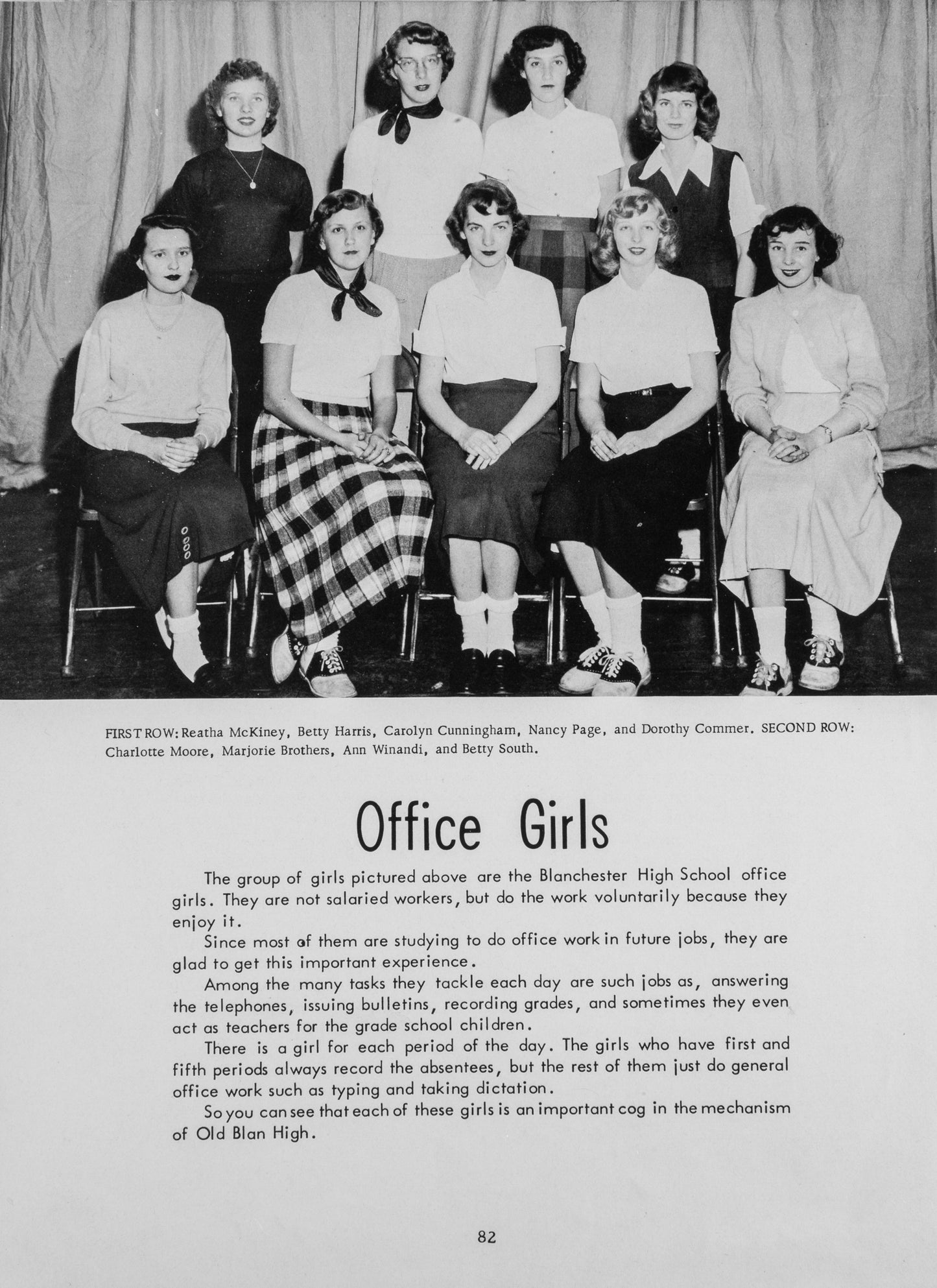 1952. Blanchester High School Yearbook