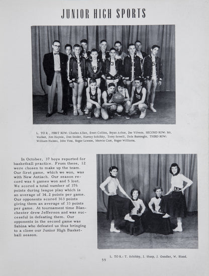 1954. Blanchester High School Yearbook