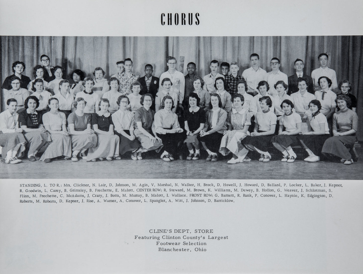 1954. Blanchester High School Yearbook