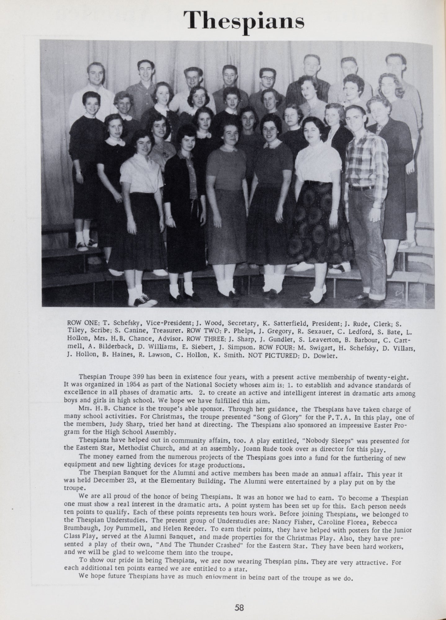 1958. Blanchester High School Yearbook