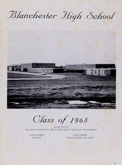 1968. Blanchester High School Yearbook