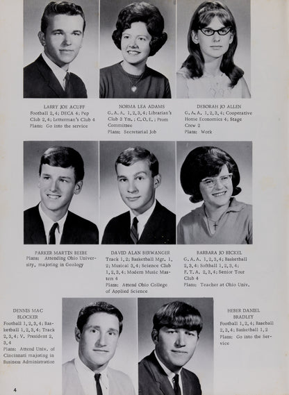 1968. Blanchester High School Yearbook