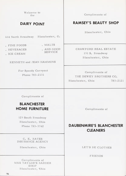 1969. Blanchester High School Yearbook