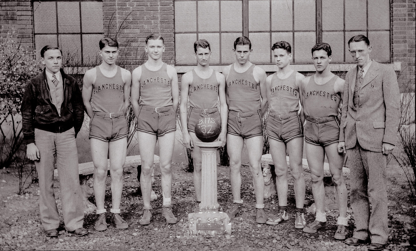 1932. Blanchester High School Basketball Team.