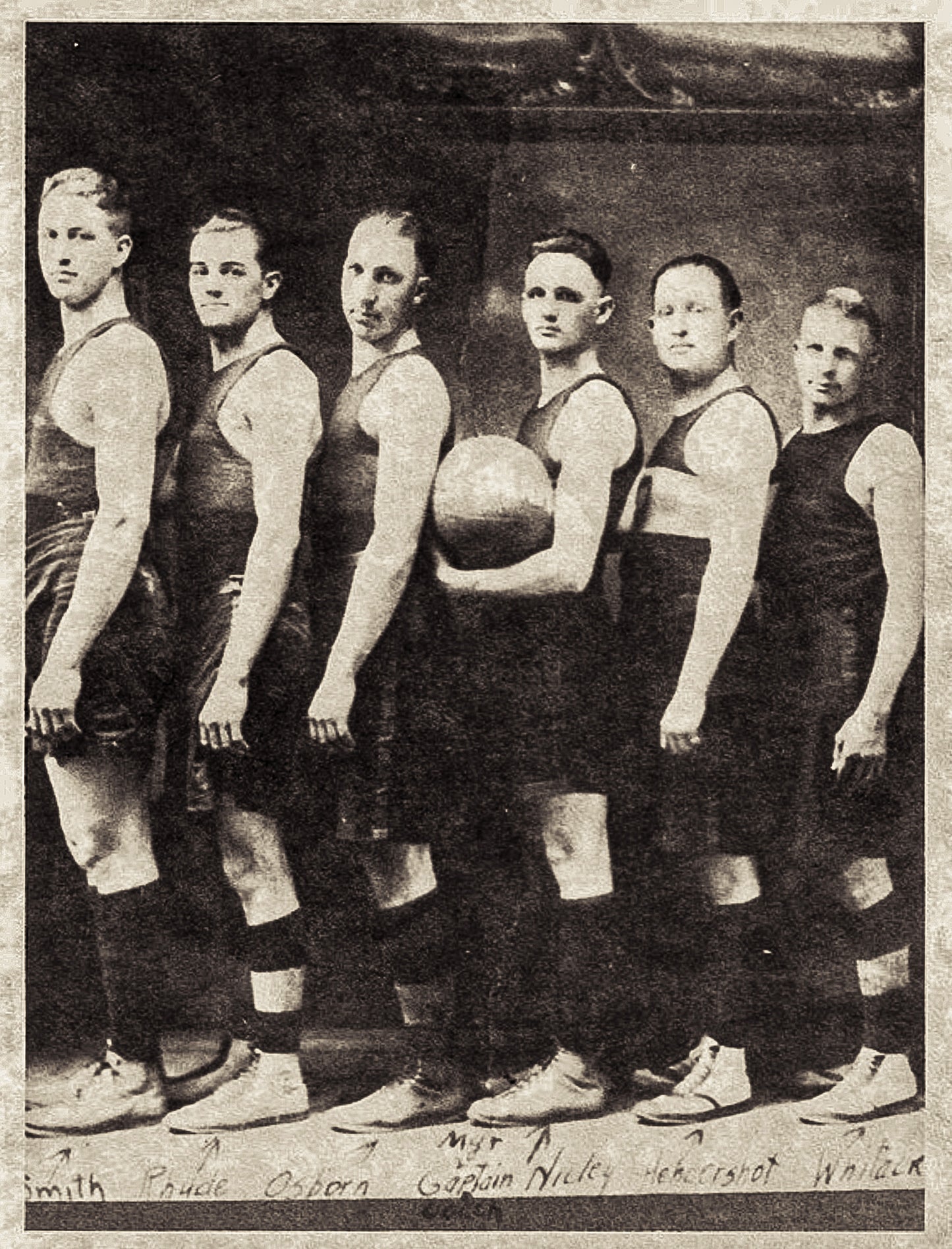 1918. Blanchester High School Basketball Team.