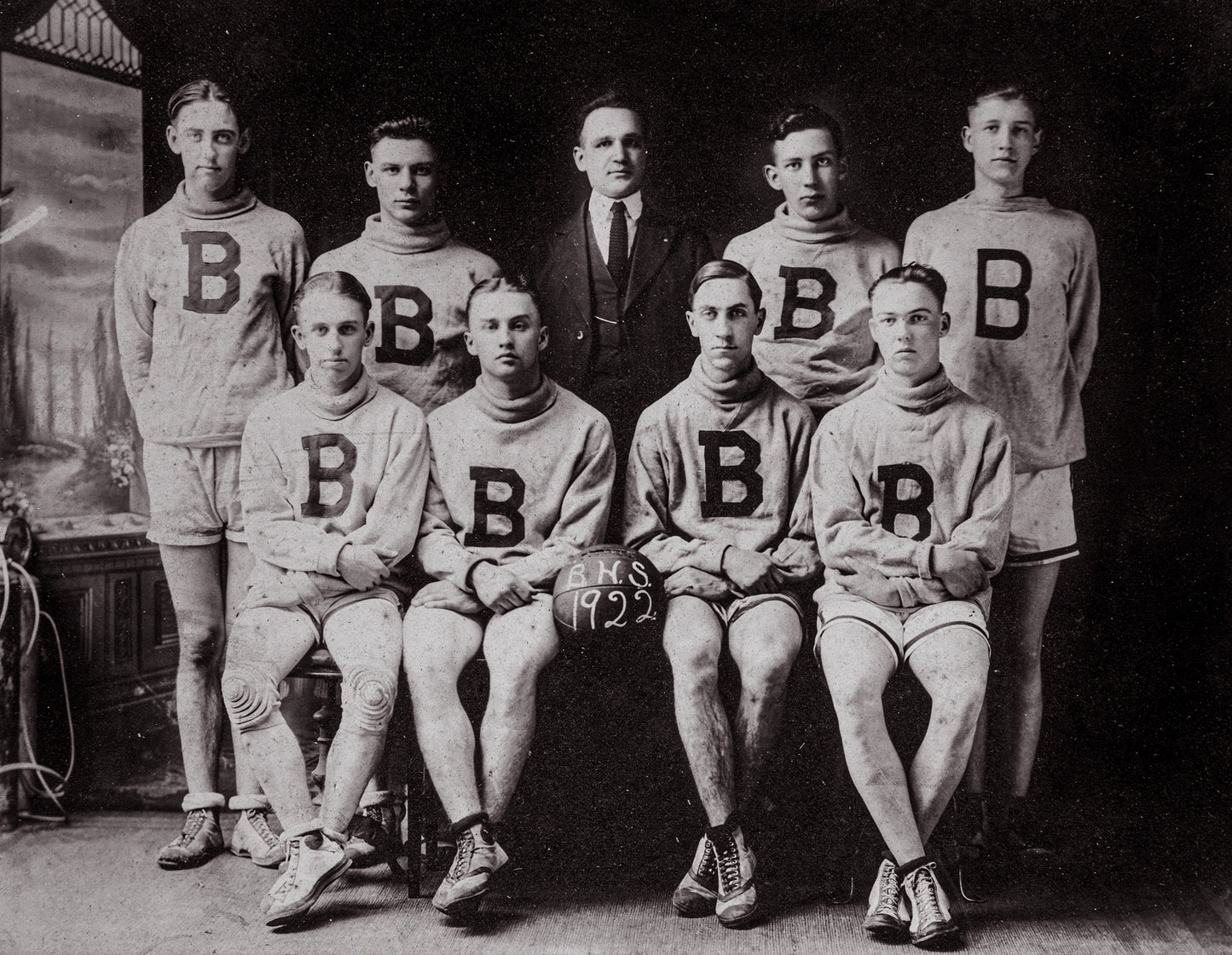 1922. Blanchester High School Basketball Team.