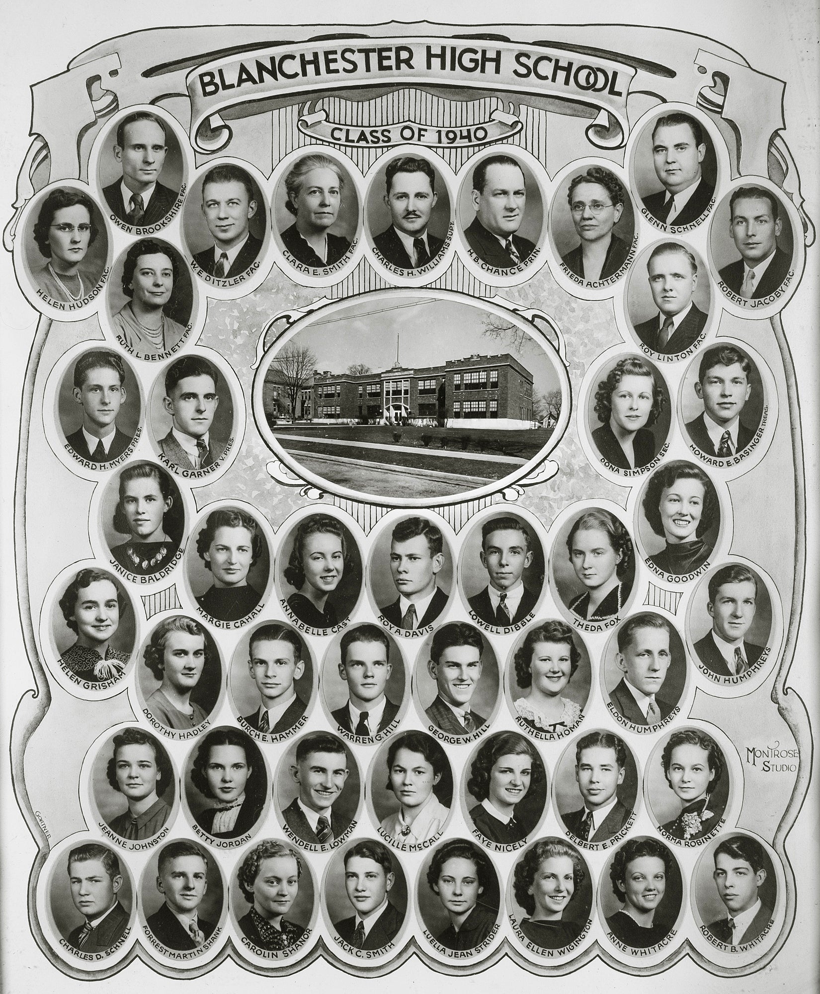 Blanchester High School Class of 1940. – Blanchester Area Historical ...