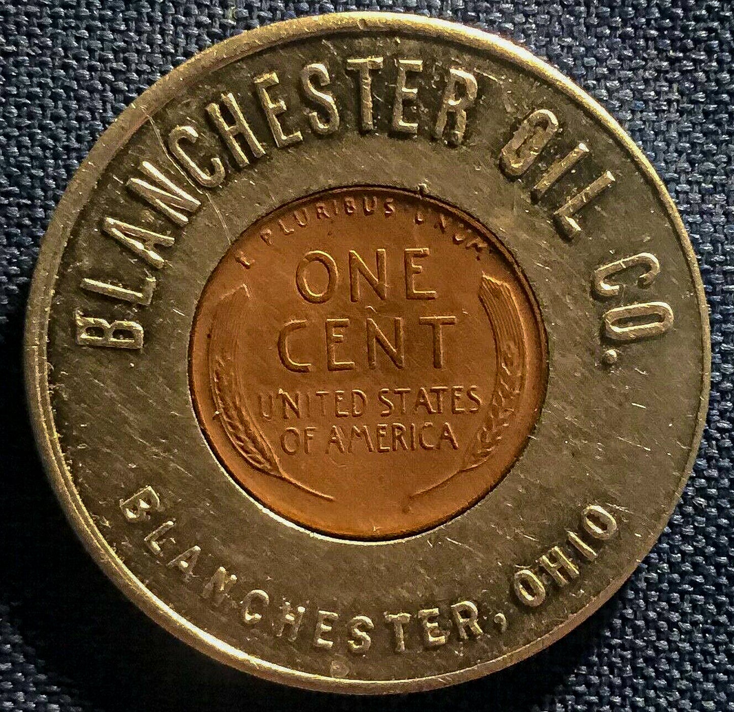 Blanchester Oil Company Penny Holder.