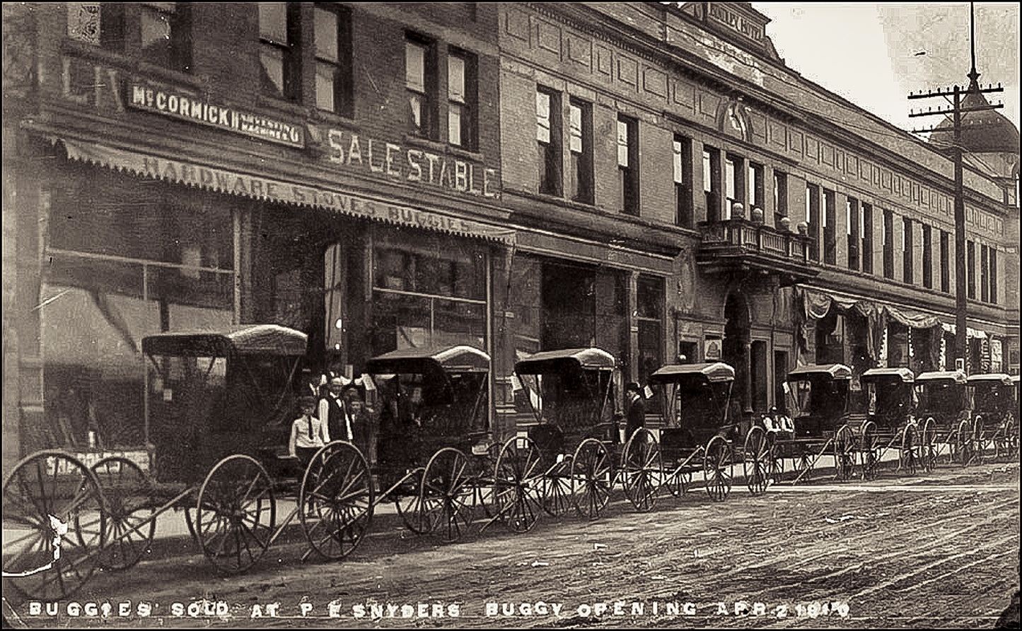 Circa 1914. P.E. Snyder Hardware Buggy Opening.