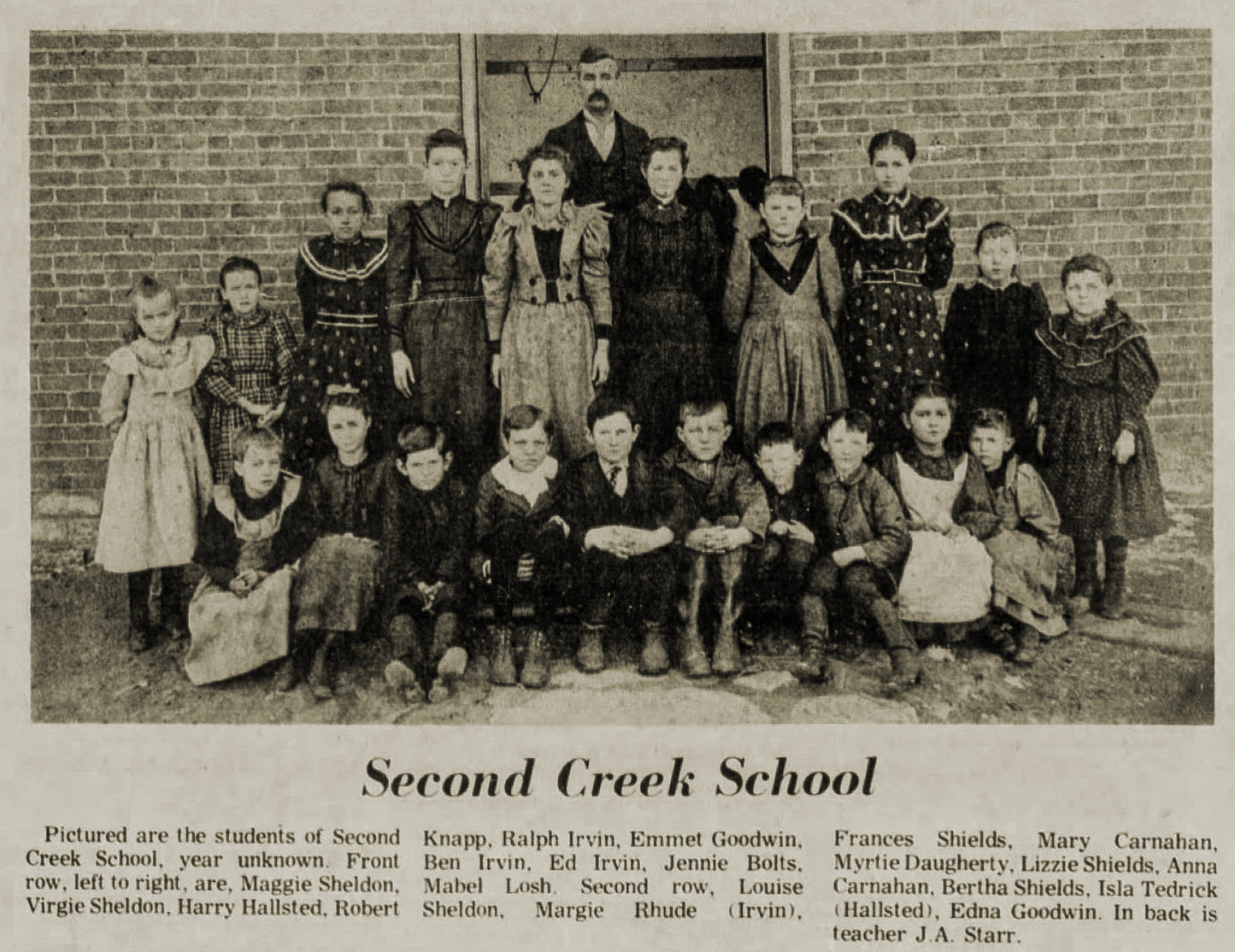 Circa 1894. Second Creek School Students.