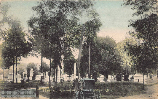Circa 1910s. Blanchester I.O.O.F. Cemetery Hand-Tinted Postcard.